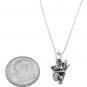 STERLING SILVER KOALA BEAR HANGING TO TREE BRANCH CHARM WITH 16 inch BOX CHAIN NECKLACE