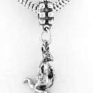 STERLING SILVER DANGLING KANGAROO WITH JOEY EUROPEAN BEAD