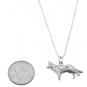 STERLING SILVER GERMAN SHEPHERD DOG CHARM WITH 16 inch BOX CHAIN NECKLACE