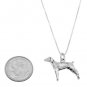 STERLING SILVER POINTER / WEIMARANER DOG CHARM WITH 16 inch BOX CHAIN NECKLACE