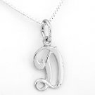 STERLING SILVER 925 INITIAL D & 16" SILVER BOX CHAIN