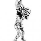STERLING SILVER MALE BASKETBALL PLAYER SHOOTING CHARM