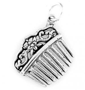STERLING SILVER VICTORIAN STYLE HAIR COMB CHARM