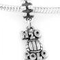 STERLING SILVER DANGLING WATER H20 POLO EUROPEAN BEAD
