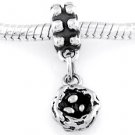 STERLING SILVER DANGLING BIRD NEST W/EGGS EUROPEAN BEAD