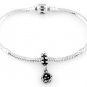 STERLING SILVER DANGLING BIRD NEST W/EGGS EUROPEAN BEAD