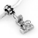 STERLING SILVER DANGLE SLR PHOTOGRAPHERS CAMERA EUROPEAN BEAD