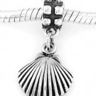 STERLING SILVER DANGLING SEASHELL EUROPEAN BEAD