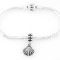 STERLING SILVER DANGLING SEASHELL EUROPEAN BEAD