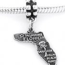 STERLING SILVER DANGLING STATE OF FLORIDA EUROPEAN BEAD