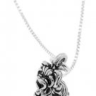 STERLING SILVER YORKIE DOG/ YORKSHIRE TERRIER DOG CHARM WITH 16 inch BOX CHAIN NECKLACE