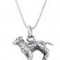 STERLING SILVER LABRADOR RETRIEVER PUPPY DOG CHARM WITH 16 inch BOX CHAIN NECKLACE