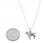 STERLING SILVER LABRADOR RETRIEVER PUPPY DOG CHARM WITH 16 inch BOX CHAIN NECKLACE