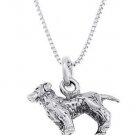 STERLING SILVER LABRADOR RETRIEVER PUPPY DOG CHARM WITH 16 inch BOX CHAIN NECKLACE