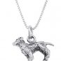 STERLING SILVER LABRADOR RETRIEVER PUPPY DOG CHARM WITH 16 inch BOX CHAIN NECKLACE