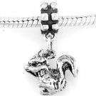 STERLING SILVER SQUIRREL EATING NUT EUROPEAN BEAD