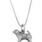 STERLING SILVER COCKER SPANIEL PUPPY DOG CHARM WITH 16 inch BOX CHAIN NECKLACE