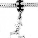 STERLING SILVER DANGLING FEMALE RUNNER EUROPEAN BEAD