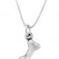 STERLING SILVER DOGGY BONE / DOG BONE CHARM WITH 16 inch BOX CHAIN NECKLACE