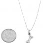 STERLING SILVER DOGGY BONE / DOG BONE CHARM WITH 16 inch BOX CHAIN NECKLACE