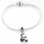 STERLING SILVER DANGLING THREE WHEEL TRICYCLE EUROPEAN BEAD