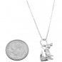 STERLING SILVER DACHSHUND DOG WITH HEAD TURN CHARM WITH 16 inch BOX CHAIN NECKLACE