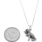 STERLING SILVER ST. BERNARD DOG CHARM WITH 16 inch BOX CHAIN NECKLACE