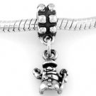 STERLING SILVER DANGLE SMALL SNOWMAN EUROPEAN BEAD