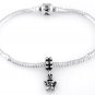 STERLING SILVER DANGLE SMALL SNOWMAN EUROPEAN BEAD