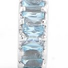 STERLING SILVER MARCH BIRTHSTONE WHEEL CZ SPACER CZ