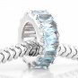 STERLING SILVER MARCH BIRTHSTONE WHEEL CZ SPACER CZ