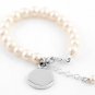 STERLING SILVER FRESHWATER PEARL BRACELET W/ ROUND DISC 6" for CHILD