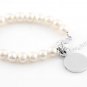 STERLING SILVER FRESHWATER PEARL BRACELET W/ ROUND DISC 6" for CHILD