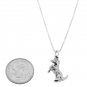 STERLING SILVER DACHSHUND DOG SITTING UP ON BACK LEGS CHARM with 16 inch BOX CHAIN NECKLACE