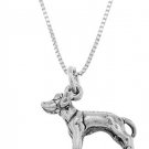 STERLING SILVER RHODESIAN RIDGEBACK DOG CHARM WITH 16 inch BOX CHIAN NECKLACE