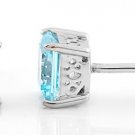 STERLING SILVER DECEMBER BIRTHSTONE PRINCESS 5MM STUD EARRINGS