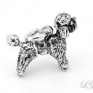 STERLING SILVER POODLE DOG 3D CHARM/PENDANT