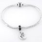 STERLING SILVER DANGLING MOON WITH STAR EUROPEAN BEAD