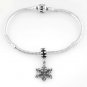 STERLING SILVER DANGLING SNOWFLAKE EUROPEAN BEAD