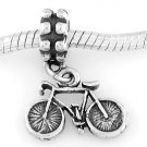 STERLING SILVER DANGLING BICYCLE EUROPEAN BEAD