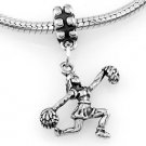 STERLING SILVER DANGLING CHEERLEADER EUROPEAN BEAD