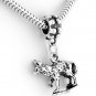 STERLING SILVER DANGLING 3D FOX EUROPEAN BEAD