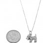 STERLING SILVER SCOTTISH TERRIER DOG / SCOTTIE DOG CHARM WITH 18 inch BOX CHAIN NECKLACE