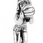 STERLING SILVER GIRL BASKETBALL PLAYER CHARM/PENDANT