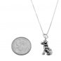 STERLING SILVER DALMATIAN PUPPY DOG CHARM WITH 18 inch BOX CHAIN NECKLACE