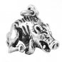STERLING SILVER RAZORBACK HOG 3D CHARM/PENDANT
