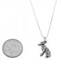 STERLING SILVER DALMATIAN DOG CHARM WITH 18 inch BOX CHAIN NECKLACE