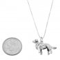 STERLING SILVER GOLDEN RETRIEVER DOG CHARM WITH 18 inch BOX CHAIN NECKLACE