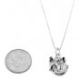 STERLING SILVER BULLODG HEAD CHARM WITH 18 inch BOX CHAIN NECKLACE
