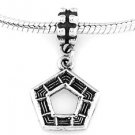 STERLING SILVER DANGLING PENTAGON EUROPEAN BEAD